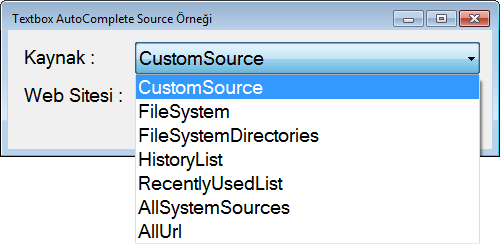 TextBox AutoCompleteSource Source List TextBox AutoCompleteSource List